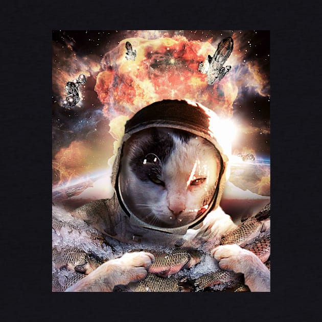 Space Galaxy Astronaut Cat Explosion by Random Galaxy